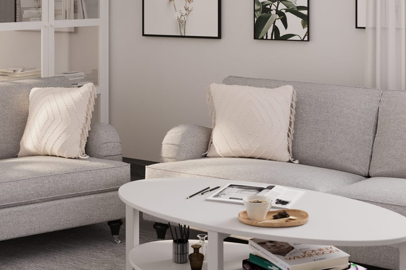 Howard Classic Soffgrupp 3-sits + 2-sits Soffa + Fåtölj + Fotpall i Tyg - Grå - Products - Möbler - Soffa - Soffgrupp - Howard soffgrupp
