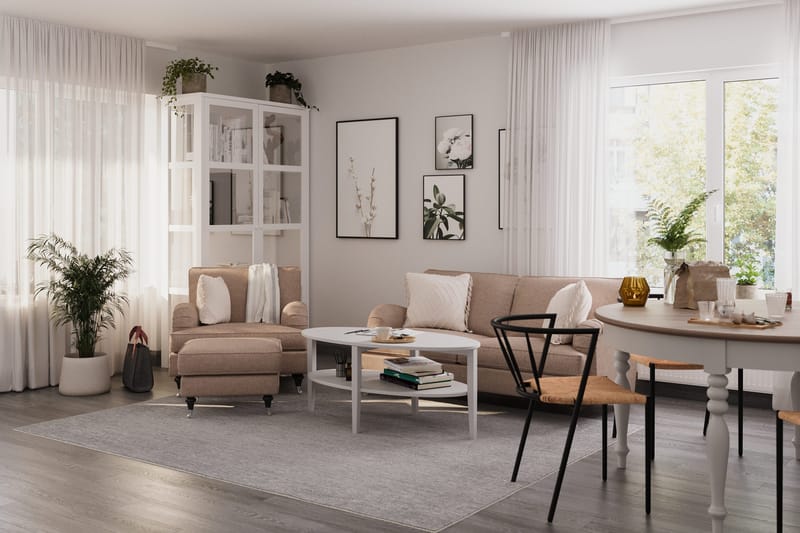 Howard Classic Soffgrupp 3-sits Soffa + Fåtölj i Tyg - Mörkbeige - Products - Möbler - Soffa - Soffgrupp - Howard soffgrupp