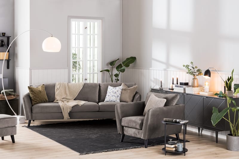 Trend 2-sits Sammetssoffa - Brun - Products - Möbler - Soffa - Sammetssoffa
