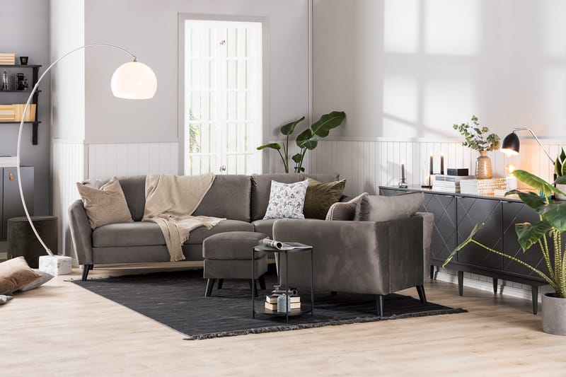 Trend 3-sits Sammetssoffa - Brun - Products - Möbler - Soffa - 3 sits soffa