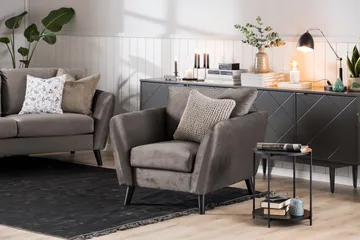 Trend 3-sits Sammetssoffa - Brun - Products - Möbler - Soffa - 3 sits soffa