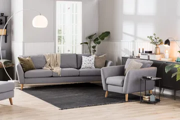 Trend 3-sits Tygsoffa - Grå - Products - Möbler - Soffa - 3 sits soffa