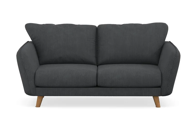 Trend Lyx 2-sits Manchestersoffa, Mörkgrå