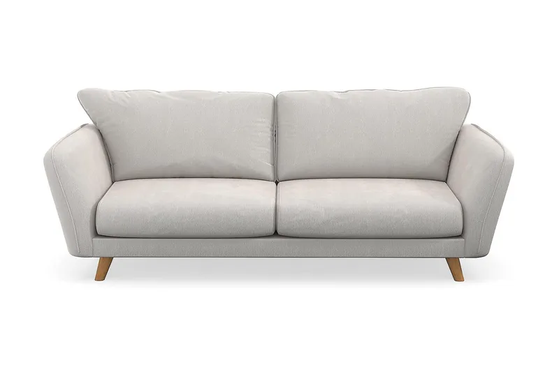 Trend Lyx 3-sits Sammetssoffa, Krämvit