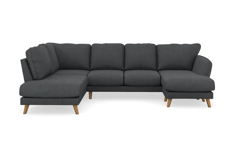 Trend Lyx 4-sits Vänstervänd U-formad Soffa med Divan och Schäslong i Manchester, Mörkgrå