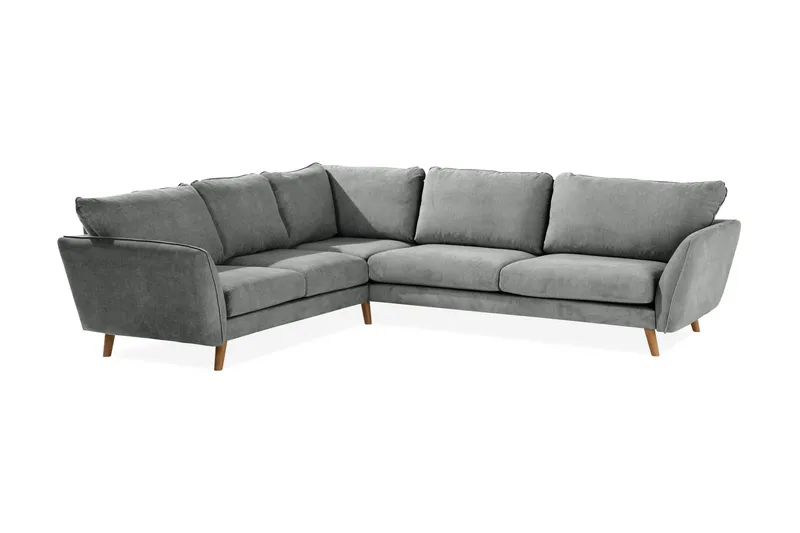 Trend Lyx 6-sits Vändbar L-formad Hörnsoffa i Tyg, Grå