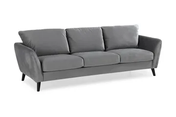 Trend Soffgrupp 3-sits + 2-sits Soffa + Fåtölj + Fotpall i Sammet - Ljusgrå - Products - Möbler - Soffa - Soffgrupp