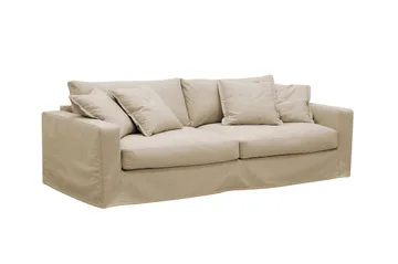 Valencia Extra Djup 3-sits Soffa med avtagbar och tvättbar klädsel - Beige - Products - Möbler - Soffa - 3 sits soffa