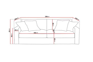 Valencia Extra Djup 3-sits Soffa med avtagbar och tvättbar klädsel - Ljusbrun - Products - Möbler - Soffa - 3 sits soffa