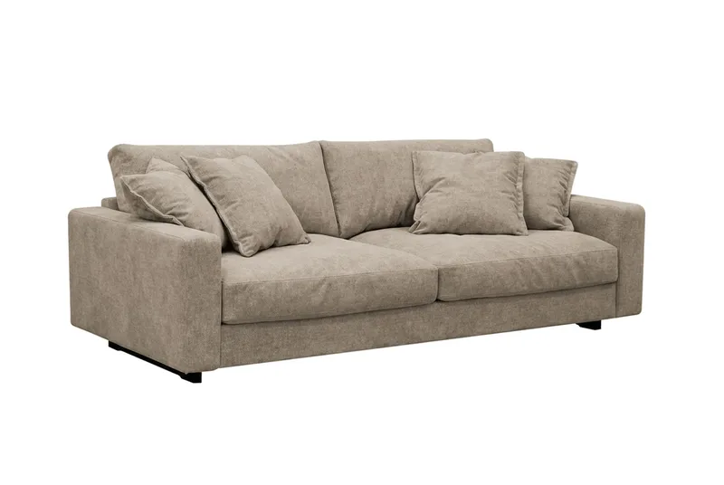Valencia Soffgrupp Extra Djup 3-sits Soffa + Fåtölj i Chenille - Brun - Products - Möbler - Soffa - Soffgrupp