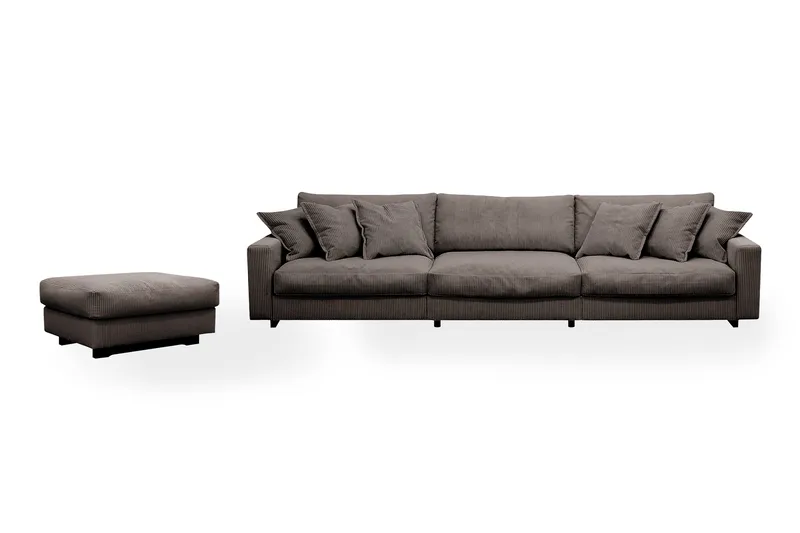 Valencia Soffgrupp Extra Djup 5-sits Soffa + Fotpall, Brun