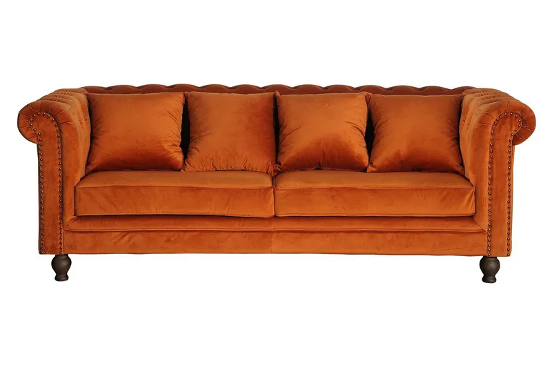 Velvet Sammetssoffa 3-sits - Orange - Products - Möbler - Soffa - 3 sits soffa