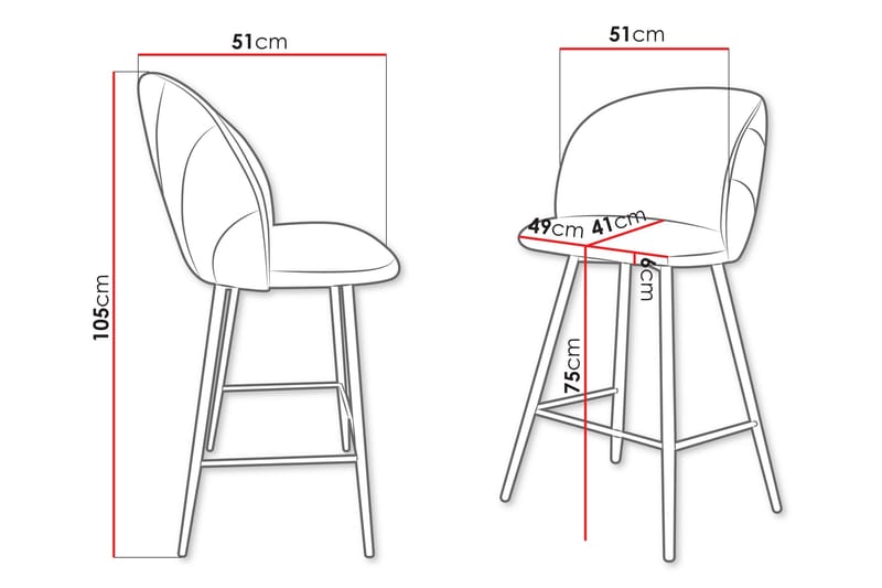 Aikka Barstol 105 cm - Rosa - Products - Möbler - Fåtölj & stolar - Barstol & barpall