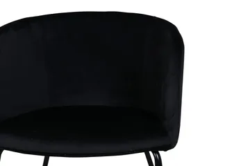 Berit Karmstol med Armstöd - Sammet/Svart - Products - Möbler - Fåtölj & stolar - Matstol & köksstol