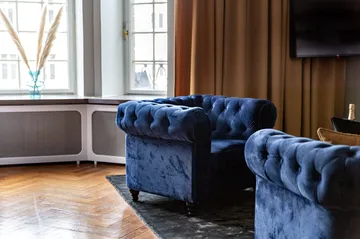 Chesterfield Lyx Stor skön djup sammetsfåtölj - Fåtölj till vardagsrum - Blå Sammet - Products - Möbler - Fåtölj & stolar - Fåtölj - Chesterfield fåtölj