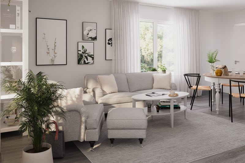 Howard Classic Fåtölj med Fotpall - Grå - Products - Möbler - Fåtölj & stolar - Fåtölj - Fåtölj med fotpall