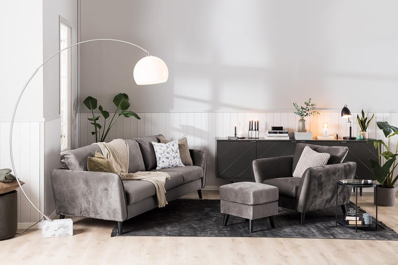 Trend Fåtölj - Mörkgrå Sammet - Products - Möbler - Fåtölj & stolar - Fåtölj