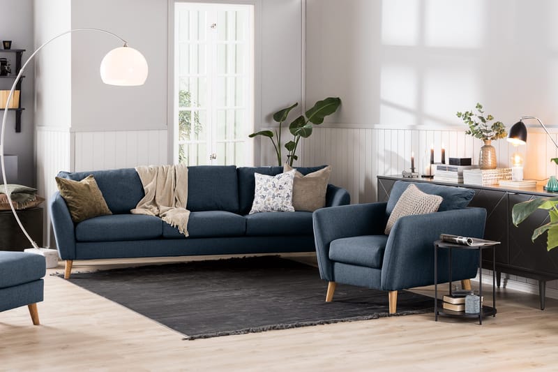 Trend Fåtölj med Fotpall - Blå - Products - Möbler - Fåtölj & stolar - Fåtölj - Fåtölj med fotpall