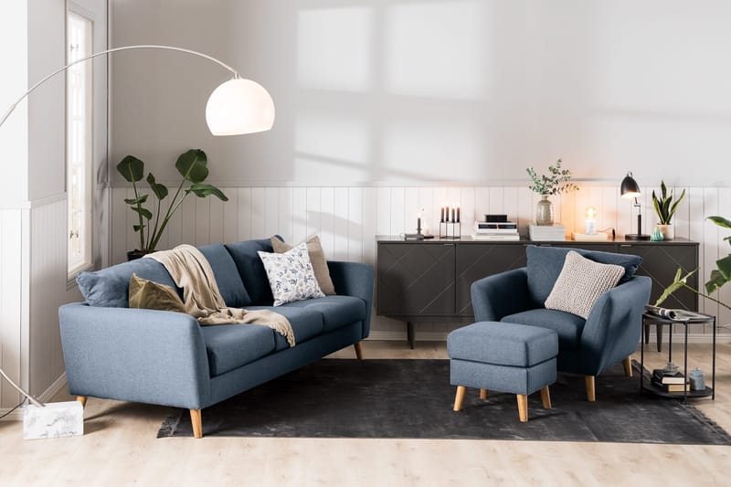 Trend Fåtölj med Fotpall - Blå - Products - Möbler - Fåtölj & stolar - Fåtölj - Fåtölj med fotpall