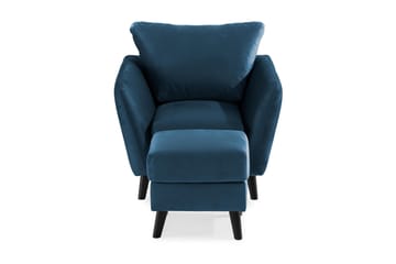 Trend Fåtölj med Fotpall - Midnattsblå Sammet - Products - Möbler - Fåtölj & stolar - Fåtölj - Fåtölj med fotpall