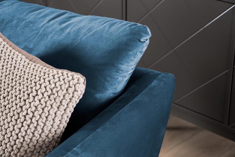 Trend Fåtölj med Fotpall - Midnattsblå Sammet - Products - Möbler - Fåtölj & stolar - Fåtölj - Fåtölj med fotpall