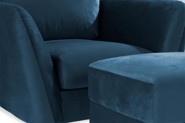 Trend Fåtölj med Fotpall - Midnattsblå Sammet - Products - Möbler - Fåtölj & stolar - Fåtölj - Fåtölj med fotpall