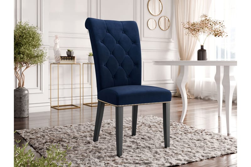 Garvin Matstol - Blå/Svart - Products - Möbler - Fåtölj & stolar - Matstol & köksstol