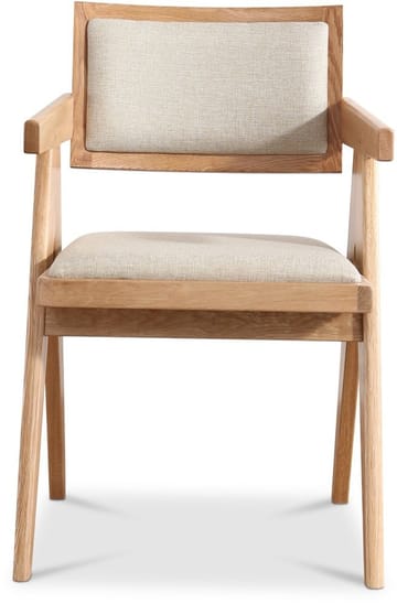 Karmstol Sara - Ek/Whitewash med grått linnetyg - Products - Möbler - Fåtölj & stolar - Karmstol
