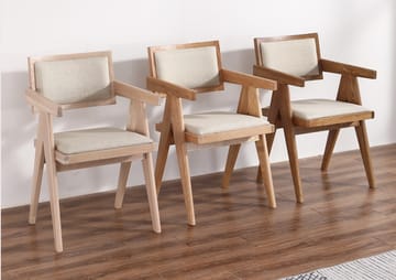 Karmstol Sara - Ek/Whitewash med grått linnetyg - Products - Möbler - Fåtölj & stolar - Karmstol