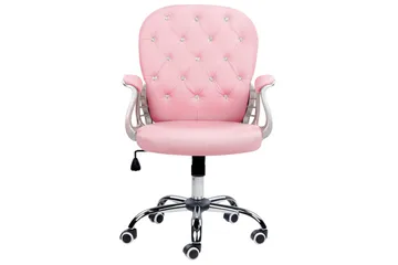 Kontorsstol med kristaller Princess Rosa/svart/silver - Rosa/svart/silver - Products - Möbler - Fåtölj & stolar - Kontorsstol & skrivbordsstol