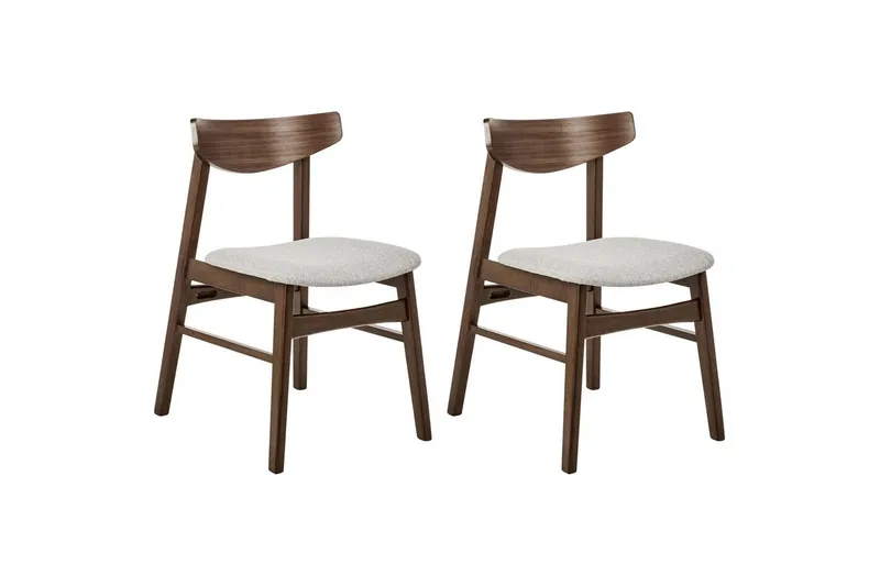 Matsalsstol Smiley set om 2 Mörkt Trä-Grått, Mörkt Trä-Grått