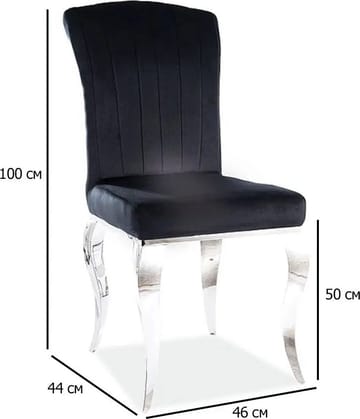 Matstol Sammet med Kromade Ben - Svart/krom - Products - Möbler - Fåtölj & stolar - Matstol & köksstol