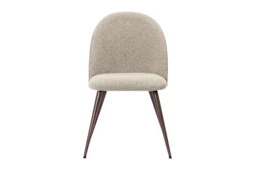 Nibe Plus Matstol - Greige Bouclé / Metallben Valnöt - Products - Möbler - Fåtölj & stolar - Matstol & köksstol