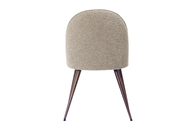 Nibe Plus Matstol - Greige Bouclé / Metallben Valnöt - Products - Möbler - Fåtölj & stolar - Matstol & köksstol