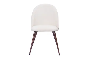 Nibe Plus Matstol - Vit Bouclé / Metallben Valnöt - Products - Möbler - Fåtölj & stolar - Matstol & köksstol