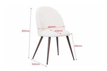 Nibe Plus Matstol - Vit Bouclé / Metallben Valnöt - Products - Möbler - Fåtölj & stolar - Matstol & köksstol