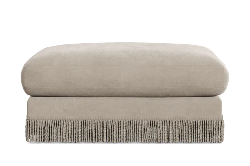 Arken Lyx Rektangulär Fotpall i Sammet, Beige