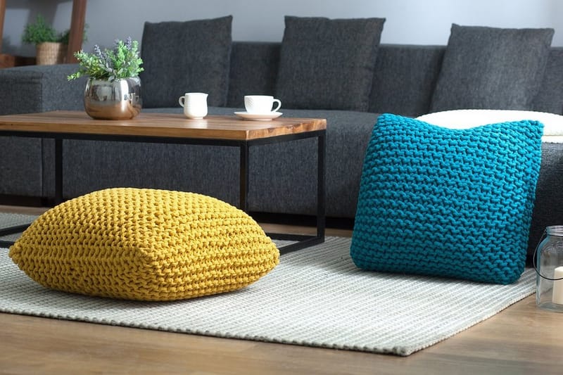 Conrad Sittpuff 50 cm - Gul - Products - Möbler - Fåtölj & stolar - Pall & puff - Sittpuff