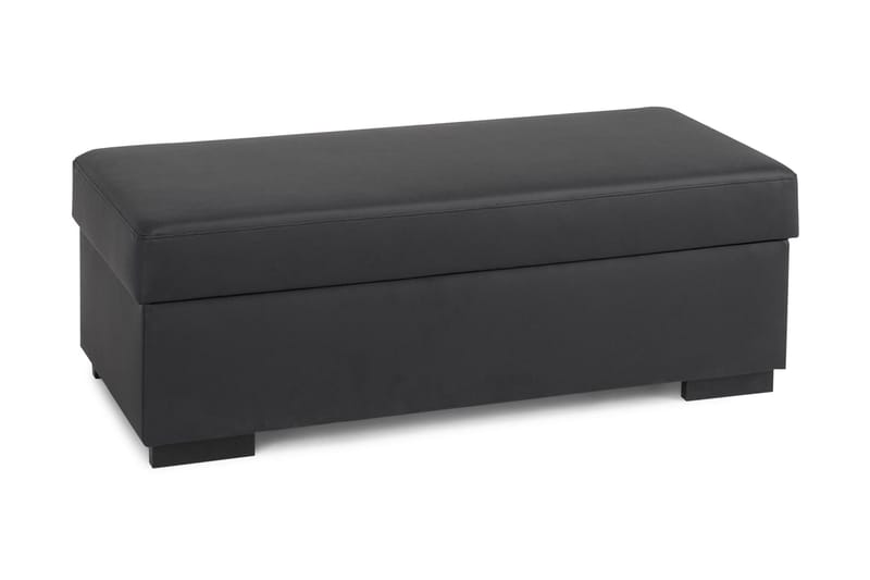 Crazy Fotpall med Förvaring 120x50, Svart Konstläder