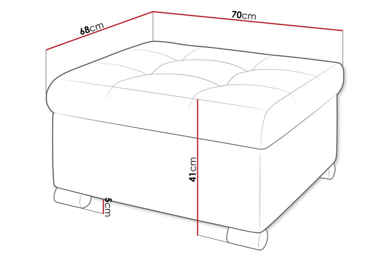 Dynir Fotpall 70 cm - Grön - Products - Möbler - Fåtölj & stolar - Pall & puff - Fotpallar