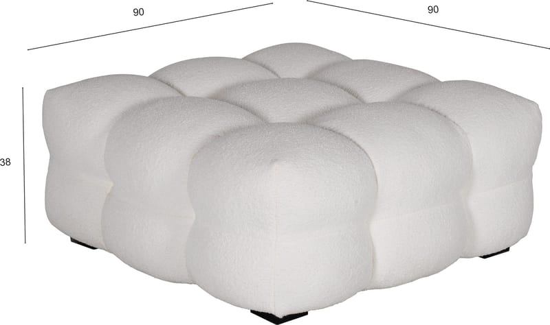 Fotpall Bill Bullig i Bouclé - Beige - Products - Möbler - Fåtölj & stolar - Pall & puff - Fotpallar