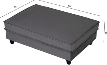 Fotpall Brandy 122x86 cm i Sammet - Mörkgrå - Products - Möbler - Fåtölj & stolar - Pall & puff - Fotpallar