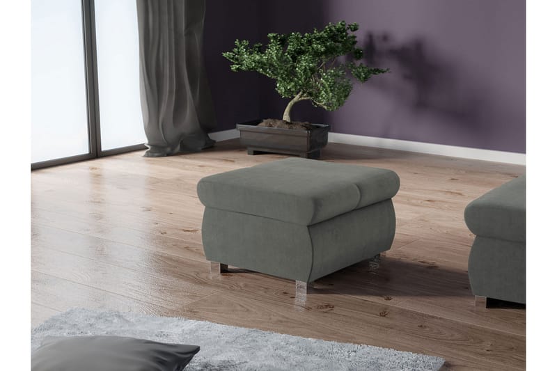 Gamal Fotpall 60 cm - Grå - Products - Möbler - Fåtölj & stolar - Pall & puff - Fotpallar