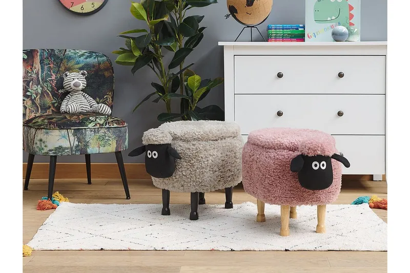 Sheep Sittpuff med Förvaring - Rosa - Products - Möbler - Fåtölj & stolar - Pall & puff - Sittpuff