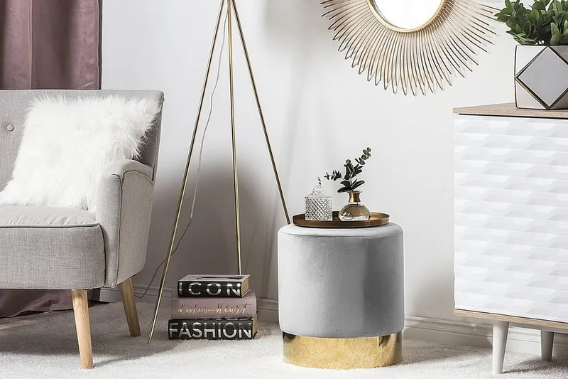 Sophia Sittpuff 39 cm - Grå - Products - Möbler - Fåtölj & stolar - Pall & puff - Sittpuff