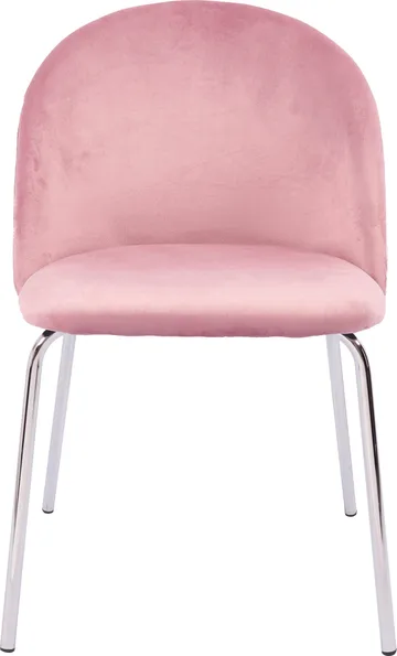 Stol rosa med kromade ben - Plaza, Ljusrosa