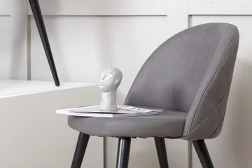 Velvet Stitches Matstol - Grå/Svart - Products - Möbler - Fåtölj & stolar - Matstol & köksstol