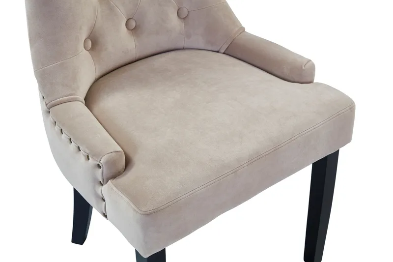 Viktoria Matstol Sammet - Sand / Beige - Products - Möbler - Fåtölj & stolar - Matstol & köksstol