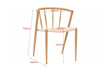 Winston Matstol - Beige / Metallben Ek - Products - Möbler - Fåtölj & stolar - Matstol & köksstol