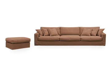 Valencia Extra Djup 5-sits soffa + fotpall med avtagbar och tvättbar klädsel